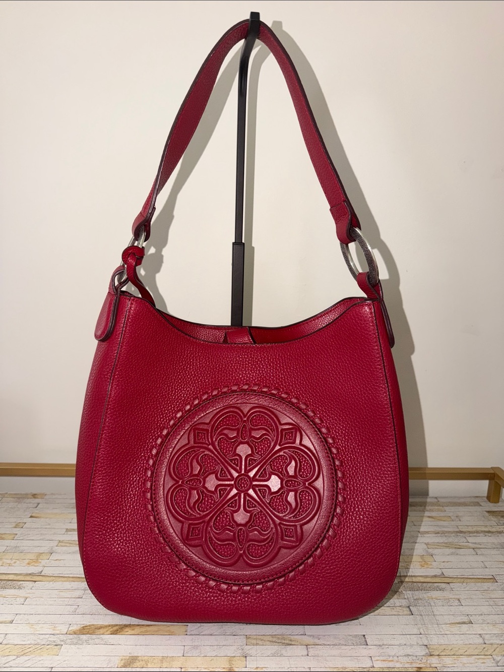 Retired Brighton Ferrara Medallion Adeline Red Shoulder Bag